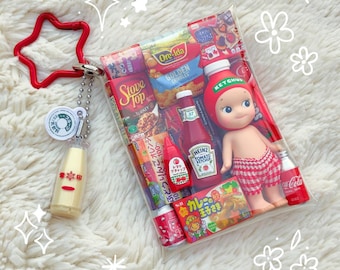 Authentic Sonny Angel Trinket Pouch | Miniature Japanese Snack Charm Keychain Keyring | Kawaii Toy Gacha Gashapon Bag Charm | Heisei Retro