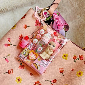 Authentic Sonny Angel Goat Trinket Pouch | Miniature Japanese Keychain Keyring | Kawaii Toy Gashapon Snack Bag Charm | Upcycled image 2