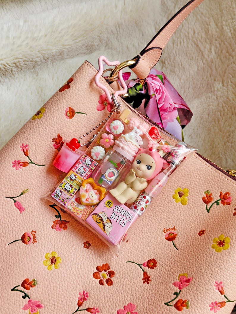 Authentic Sonny Angel Goat Trinket Pouch | Miniature Japanese Keychain Keyring | Kawaii Toy Gashapon Snack Bag Charm | Upcycled image 2