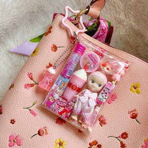 Äkta Sonny Angel Peach prydnadspåse | Miniatyr japansk nyckelring | Kawaii leksaksgashapon snackspåseberlock | Återvunnet bild 2