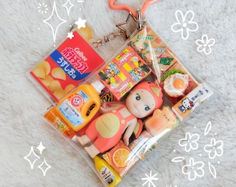 Autentico portachiavi a forma di angelo Sonny / portachiavi con ciondolo a forma di snack giapponese in miniatura / ciondolo a forma di borsa con giocattolo kawaii Gacha Gashapon / Heisei Retro