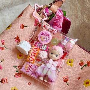 Authentischer Engel-Kirschblüten-Schmuckbeutel | Miniatur Japanischer Schlüsselbund Schlüsselanhänger | Kawaii Spielzeug Gashapon Snack Taschenanhänger | Upcycling Bild 2