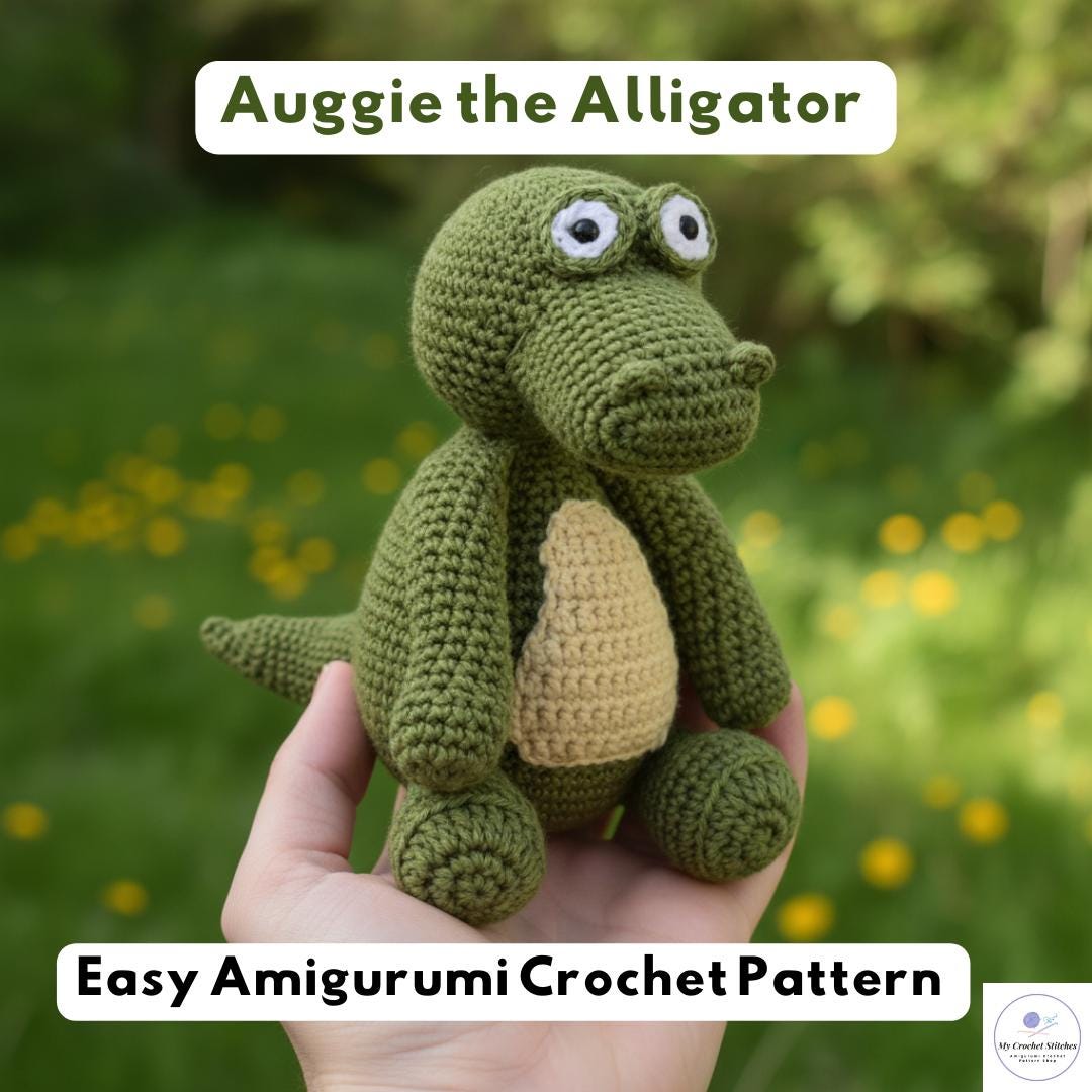Crochet Sitting Alligator Pattern | Crocodile Dragon Amigurumi PDF - Etsy