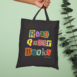 Read Queer Books Tote Bag | LGBTQ+ Canvas Bag | Back to School Bag | College Tote | Happy Pride Gift | Queer Book Bag | Everyday Tote Bag