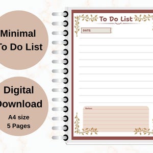 Printable To Do List Bundle – Minimalist Daily Planner, Instant Download, A4 Size, Cute Pastel Task Organizer Sheets