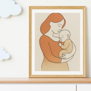 Mutterschaft Kunstdruck: Rustikales Baby Kinderzimmer Dekor (Digitaler Download Canva Vorlage)