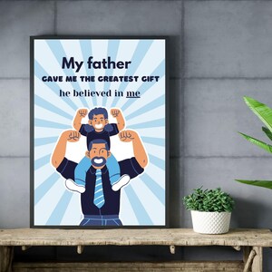Thank You Dad Poster: Modern Father&#39;s Day Wall Art (PNG Download, Canva Template Available)