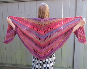 Aurora Wrap hand knit shawl