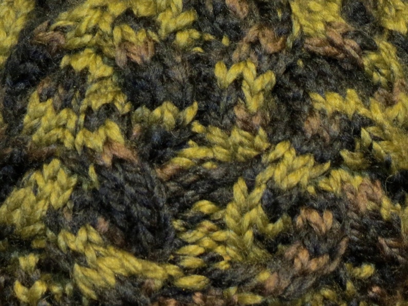 Hand Knit Cable Beanie Hat Jungle