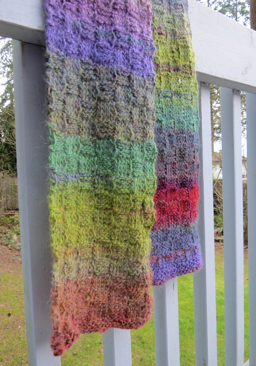Wildflowers Hand Knit Wool Blend Multicolour Rainbow Unisex Scarf ...