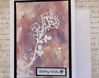 Rose Birthday Card / Original artwork /Floral birthday card