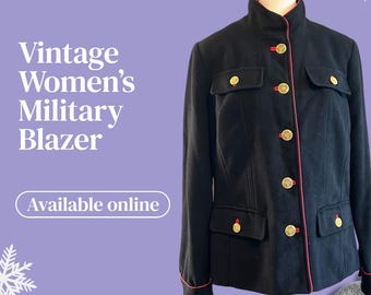 Women’s vintage military black blazer size medium.