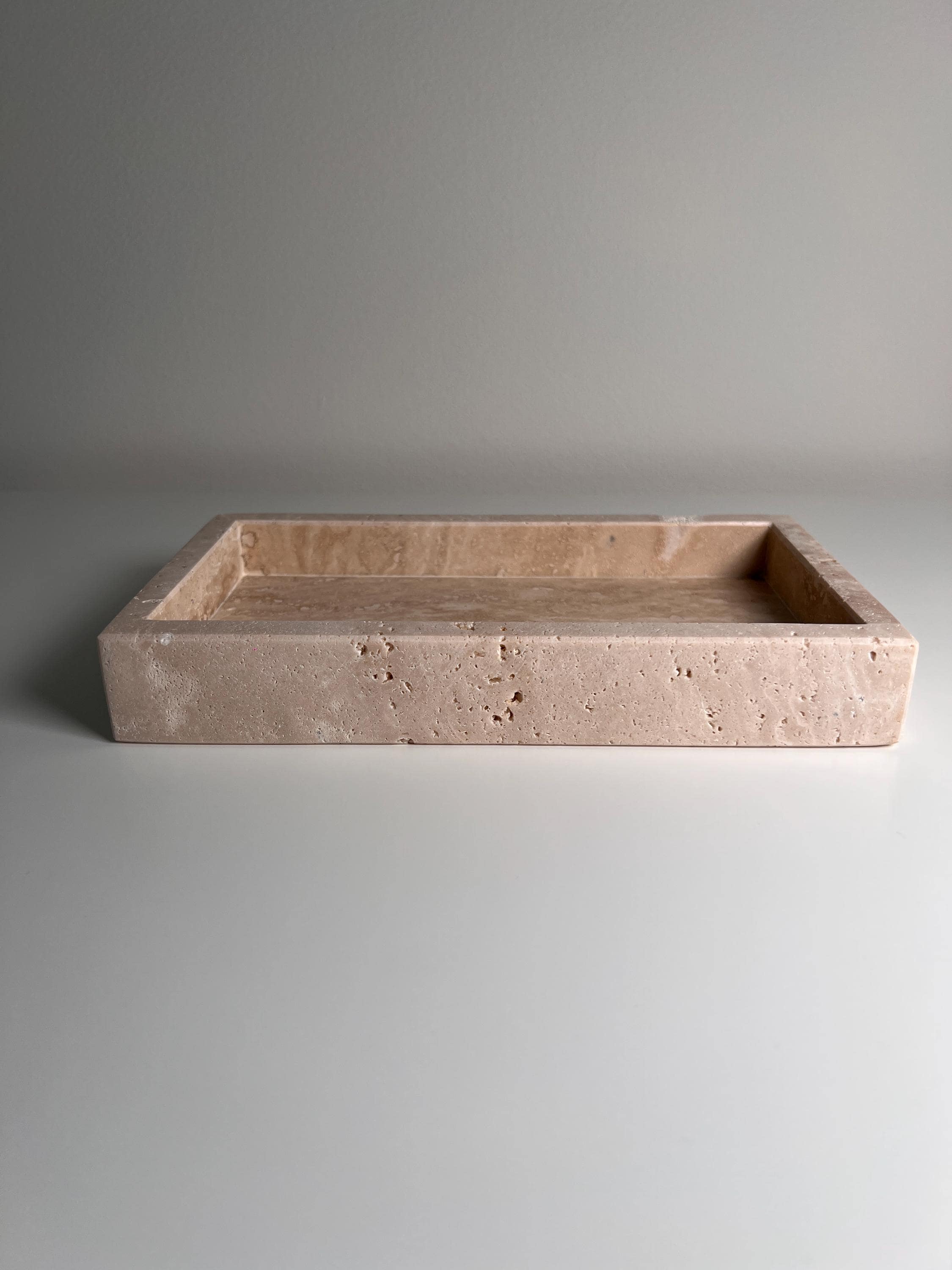 Handmade Travertine Tray 'Eleganza'
