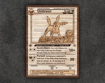 Umbreon Laser Cut File: PDF & SVG, Multilayer Card Template