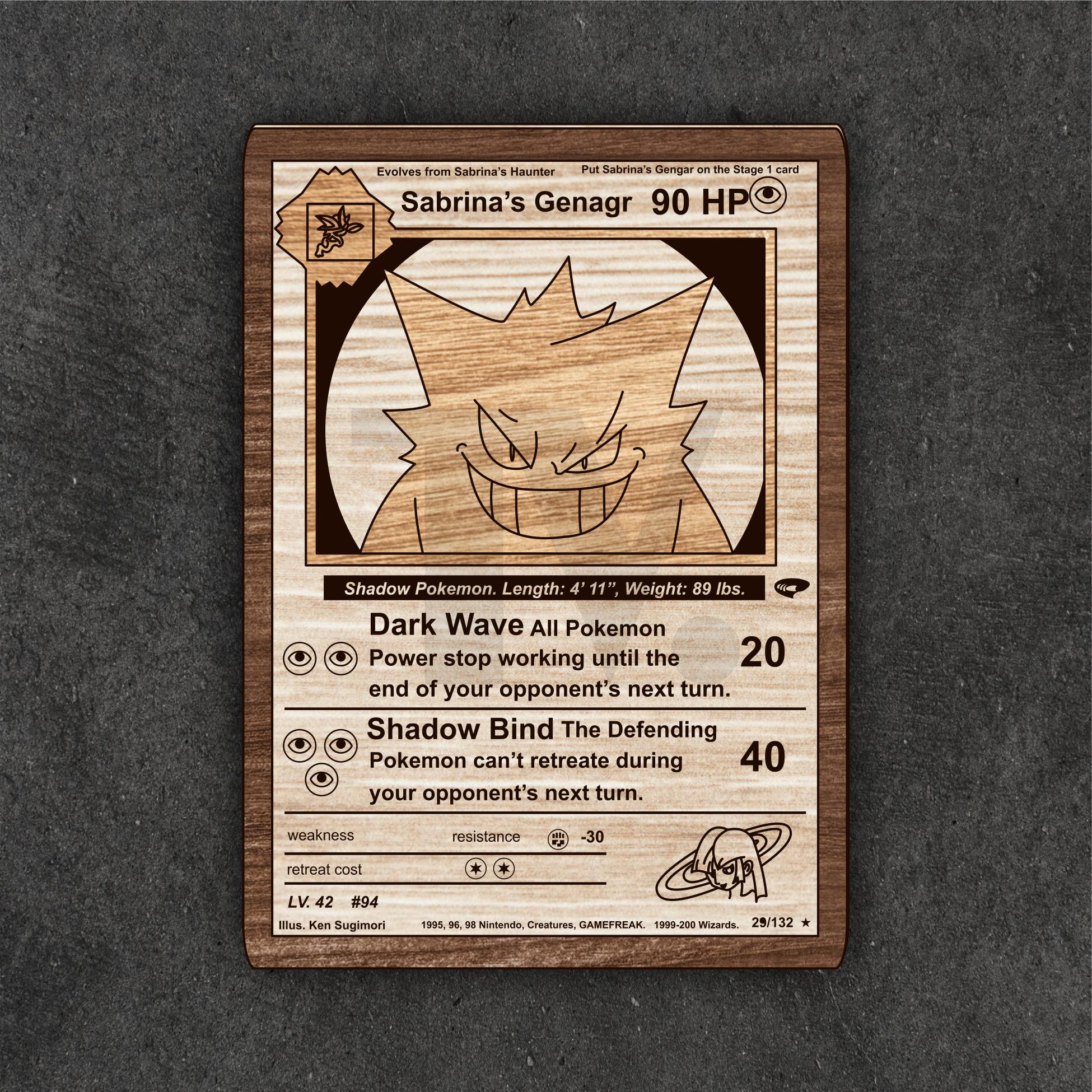 Gengar Pokemon Card Laser Cut Vector, Wooden Card SVG PDF - Etsy