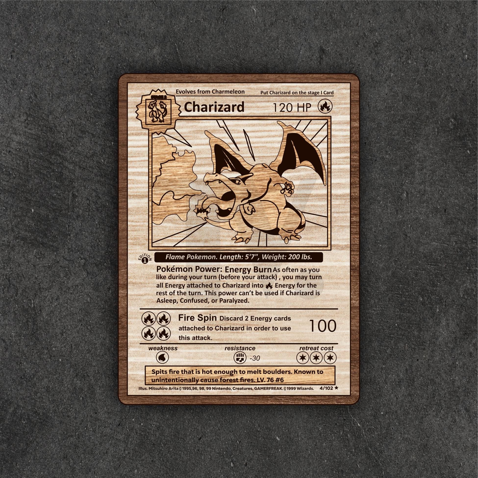 Charizard Pokemon Cards Vector for Laser Cutter, SVG PDF Vector Files ...