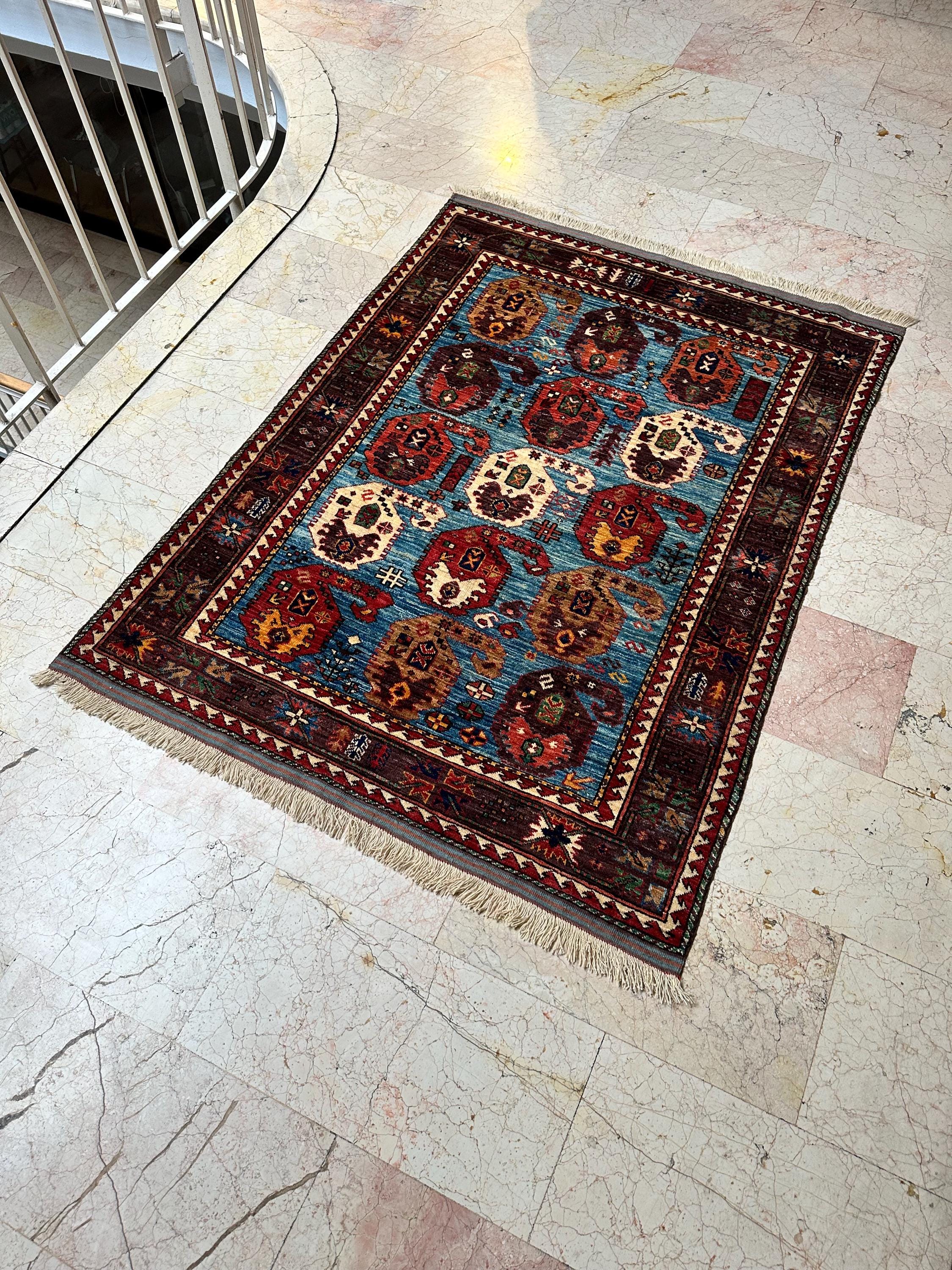 ラグ・カーペット khamse qashqai rug Antique Persian Qashqai Rug 5x8, Persian Tribal Rug, Khamseh
