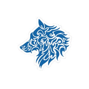 Adesivi fustellati a forma di lupo, decalcomanie per laptop, regali per amanti degli animali, arte ispirata alla natura, decorazioni per la casa uniche