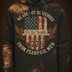 Hoodie veteraan 1776 – hoodie met vlag we The People – gebleekt patriottisch sweatshirt – hoodie American Eagle – militair en LEO-cadeau