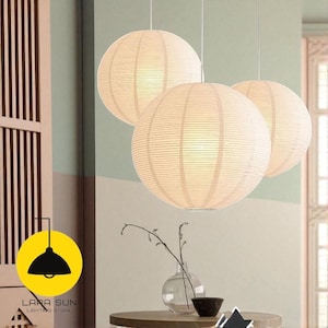 Lámpara de papel de arroz Wabi-Sabi: lámpara colgante zen japonesa