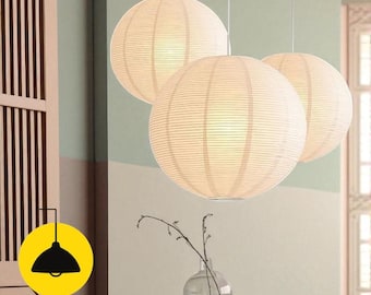 Wabi-Sabi Japanese Rice Paper Chandelier – Zen Style Pendant Light for Living Room, Dining Table, Homestay or Restaurant Decor