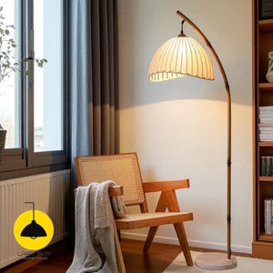 Wabi-Sabi Bamboo Floor Lamp – Zen Chinese Style Light for Living Room, Tea Room, Study, Bedside | Japandi Homestay Decor Lighting
