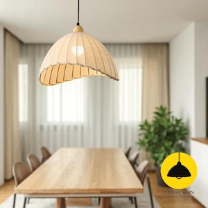 Wabi-Sabi Fabric Pendant Light: Retro Log Chandelier, Nordic Home Decor