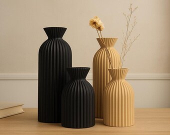 Vasi di design – Eleganza moderna in taglia S o L – Colori: nero o beige