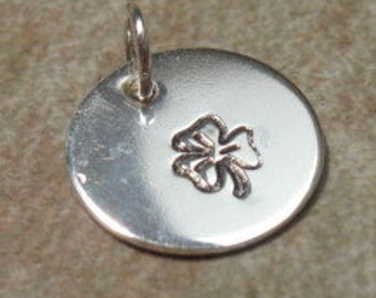 sterling handstamped lucky clover charm