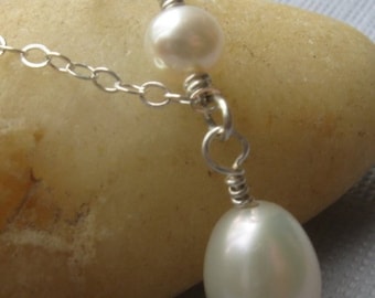 Freshwater pearl necklace sterling silver