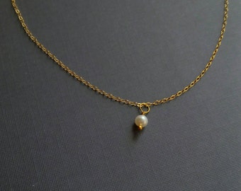Layering necklace, pearl necklace, layered necklace, bridesmaid gift, gift for her, gold filled, sterling silver, dainty necklace