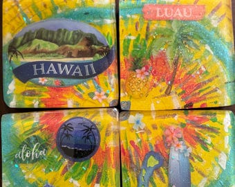 Hawaii vibe  Art coasters