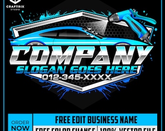 Car Washing Business Logo Svg, Auto Detailing Logo, Car Detailing Logo, Ceramic Coating Logo, Auto Spa Logo, Boat Detailing Logo, Automotive
