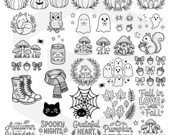Paquete de SVG de otoño retro, SVG de calabaza, diseños acogedores de otoño, archivos de corte de otoño, paquete de PNG de otoño, especias de calabaza, Cricut, Día de Acción de Gracias
