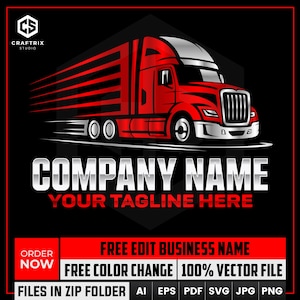 Trucking Logo, Automotive Logo, Transportation Logo, Moving Truck Logo, Semi Trucking Logo, Dispatcher Logo, Logistics Logo, Big Rig Logo