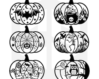 SVG de Halloween, SVG de calabaza, calabaza de Halloween, Halloween espeluznante, SVG de fantasma, decoración de Halloween, SVG de calabaza de Halloween, archivo de corte de Halloween