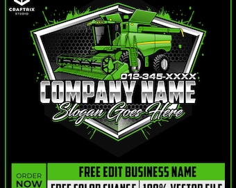 Logotipo de cosechadora, logotipo de maquinaria agrícola, tractor SVG, agricultura SVG, logotipo agrícola, cosechadora SVG, imágenes prediseñadas de cosechadora, maquinaria agrícola
