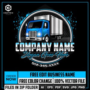 Trucking Company Logo, Transportation Logos, Logistics Logo, Semi Truck Logo, Towing Logo, Dispatcher Logo, Trucking Svg, Diy Logo Design