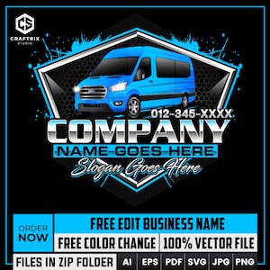 Van auto logo SVG, vrachtwagen logo, auto vervoer logo, bewegende vrachtwagen logo, slepende logo, bestelwagen logo, Ford vrachtwagen logo, transport logo