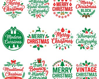 Paquete de SVG navideños, SVG de Feliz Navidad, SVG navideño divertido, imágenes prediseñadas navideñas, SVG de árbol de Navidad, SVG de Papá Noel, SVG de camiseta navideña