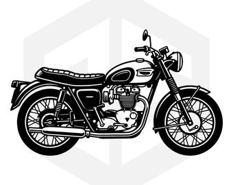 SVG de motocicleta clásica, paquete de SVG de motocicleta, SVG de motociclista, motocicleta vintage, SVG de chopper, silueta de motocicleta, imágenes prediseñadas de motocicleta, Cricut