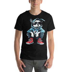 Street Dog T-Shirt – Cartoon Hund mit Hoodie
