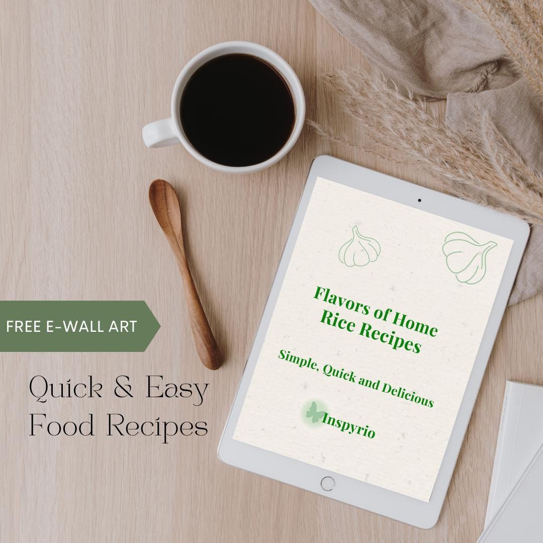Digital Recipe Book | Easy Rice Recipes Printable | Quick Home Cooking ...