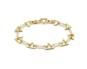 Zircon Stone Bracelet – Gold Plated Stainless Steel