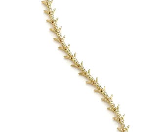Zircon Bracelet – Gold Plated Stainless Steel Jewelry