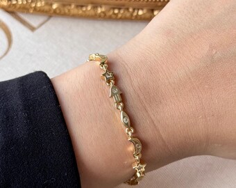 Wholsale Armband met hart, ster en maan bedels voor je winkel