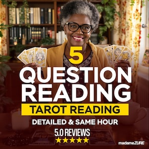 5 Fragen Tarot-Lesung, Same Hour Antworten, Vollständige Lektüre, Zukünftige Liebe Lektüre, Genaue psychische Einsichten, Karriere, Tarotkarten Lektüre