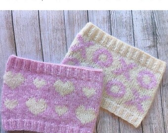 Easy "Love, Me" Cowl Set Knitting Pattern PDF