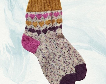 Loved Up Socks Pattern PDF - Socks Knitting Pattern