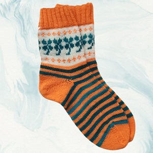 Patrón de calcetines "La suerte del trébol" en PDF - Patrón de tejido de calcetines